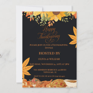 "Autumn Feast: Celebrate Thanksgiving with Us" Invitation