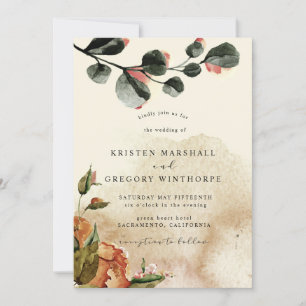 autumn feel elegant floral Wedding Invitation
