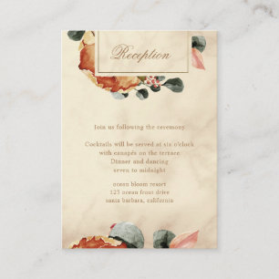 Autumn Feel Wedding Reception Enclosure Card