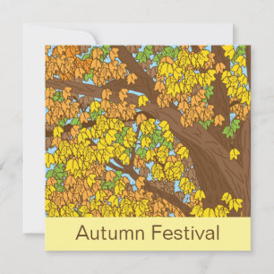 Autumn Festival Colourful Tree Invitation