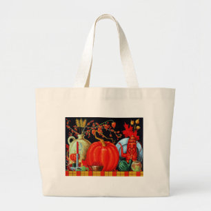 Autumn Festive Table Large Tote Bag