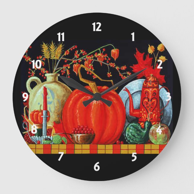 Autumn Festive Table Wall Clock (Front)