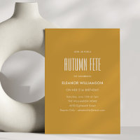 Autumn Fete Mustard Minimalist 21st Birthday Fall