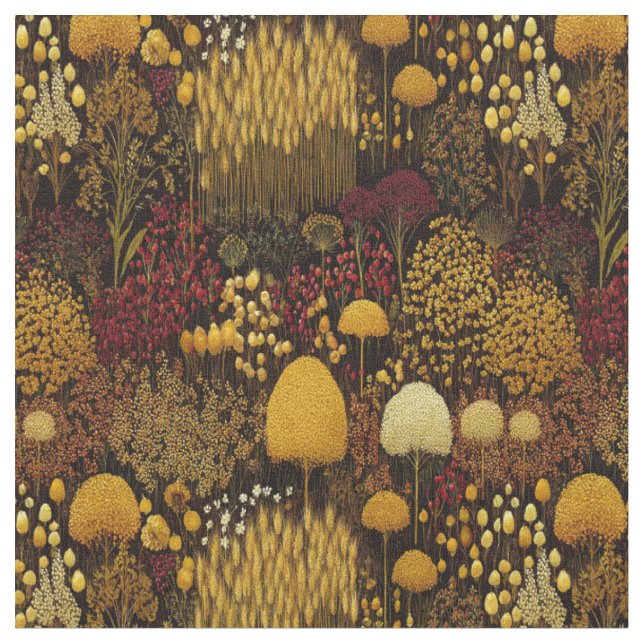 Autumn Fields at Dusk Fabric (Close Up)