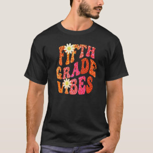 Autumn FIFTH GRADE VIBES Teacher Peace Love 5th Gr T-Shirt