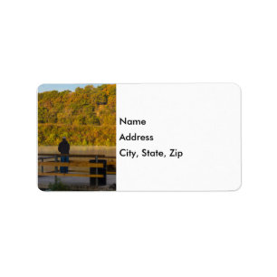 Autumn Fishing Lake Springfield Address Labels