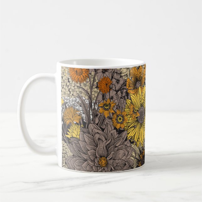 Autumn Flora & Fauna: 70s Retro Coffee Mug (Left)
