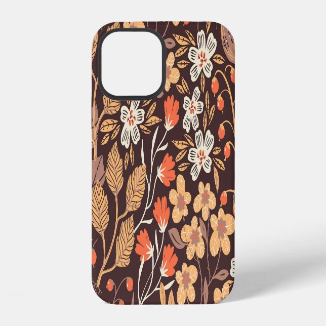 Autumn Flora: Vintage Seamless Pattern iPhone Case (Back)
