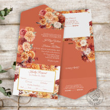 Autumn Floral All in One Wedding Invite