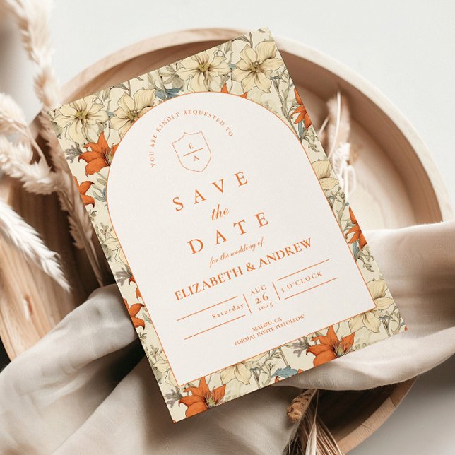 Autumn Floral Arch Wedding Save The Date (Creator Uploaded)