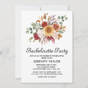 Autumn Floral Bachelorette Party Invitation