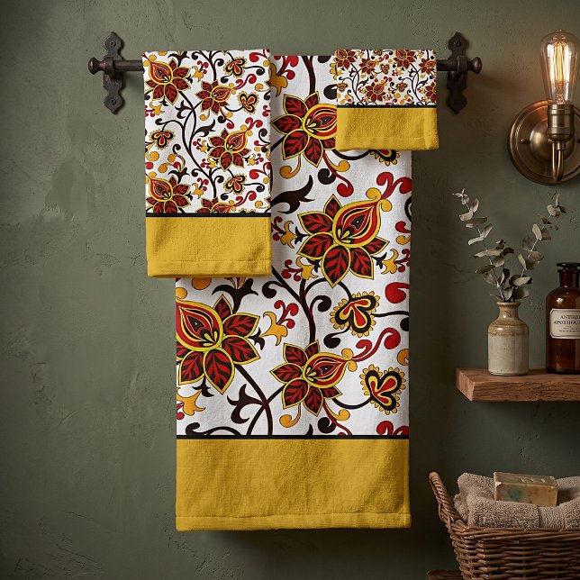 Autumn floral bath towel set (Creator Uploaded)