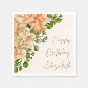 Autumn Floral Birthday Napkin With No Year Or Age