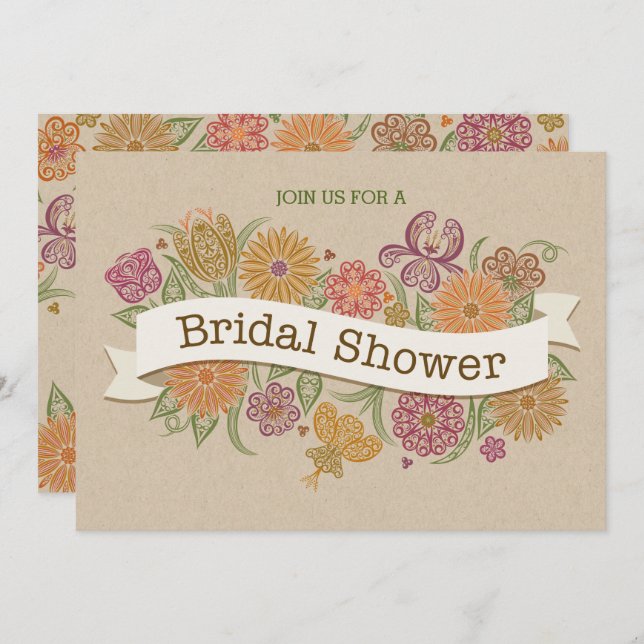Autumn Floral Bridal Shower Invitation (Front/Back)