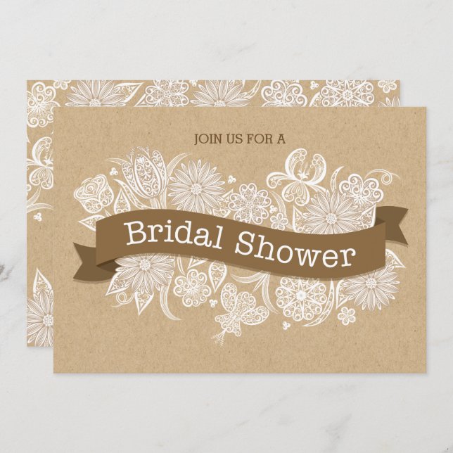 Autumn Floral Bridal Shower Invitation II (Front/Back)