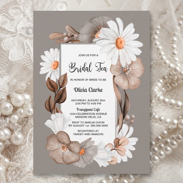 Autumn Floral Bridal Tea Bridal Shower Invitation (Creator Uploaded)