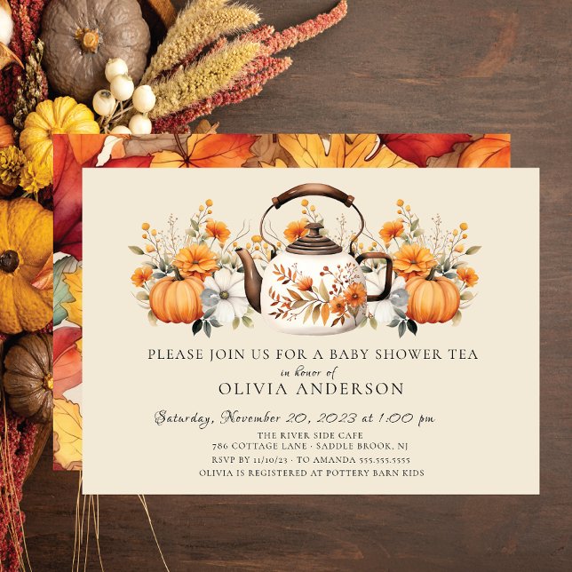 Autumn Floral Bridal Tea Party  Invitation (Creator Uploaded)