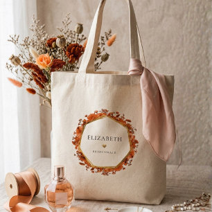 Autumn Floral Bridesmaid Tote Bag