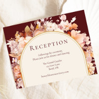 Autumn Floral Burgundy Cream Wedding Reception