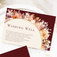Autumn Floral Burgundy Cream Wedding Wishing Well
