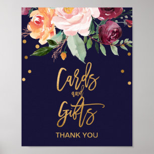 Autumn Floral Cards and Gifts Sign