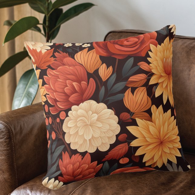 Autumn Floral Chrysanthemums Cushion (Creator Uploaded)