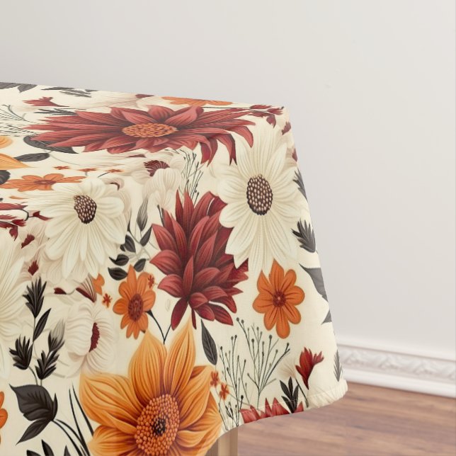 Autumn Floral Chrysanthemums Tablecloth (In Situ)