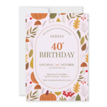 Autumn floral classic pink leaves pumpkins boho