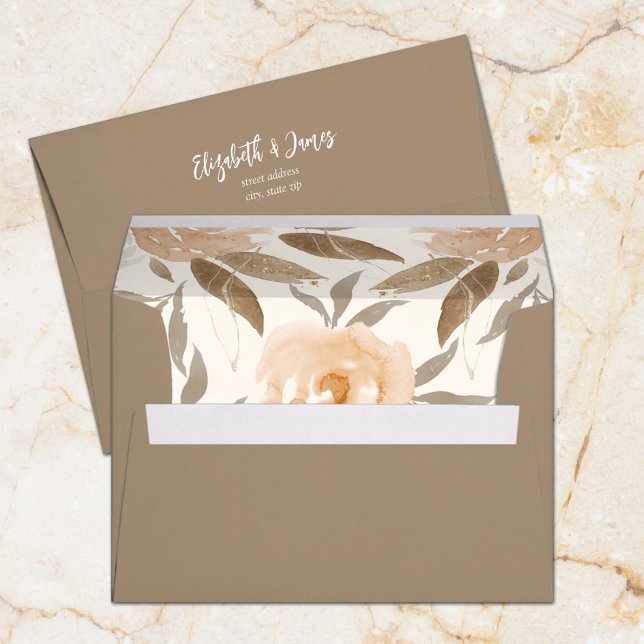 Autumn Floral Collage Lined Envelope (Creator Uploaded)