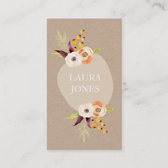 Autumn Floral Country Business Cards (Front)