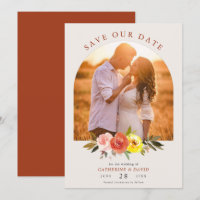 Autumn Floral Custom Couple Photo Wedding Arch