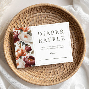 Autumn Floral Diaper Raffle Enclosure Card