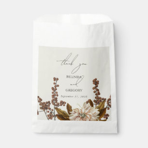 Autumn Floral Earthy Tones Watercolor Fall Wedding Favour Bags