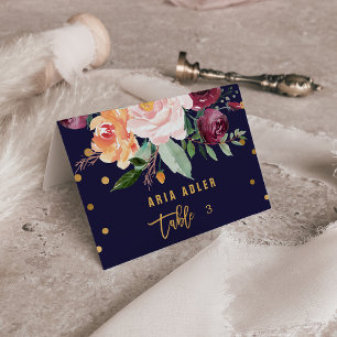 Autumn Floral Escort Place Cards