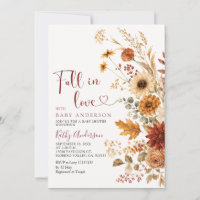 Autumn Floral Fall in Love Pumpkin Baby Shower