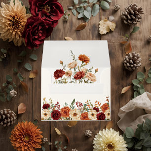 Autumn Floral Fall Wedding Envelope