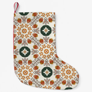 Autumn Floral Geometric, Vintage Seamless. Small Christmas Stocking