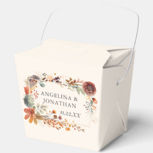 Autumn Floral Ivory Boho Fall Wedding Fortune Favour Box