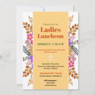 Autumn Floral Ladies Church Luncheon Invitation