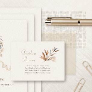 Autumn Floral Leaves Display Baby Bridal Shower Enclosure Card