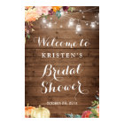 Autumn Floral Mason Jar Lights Bridal Shower Sign