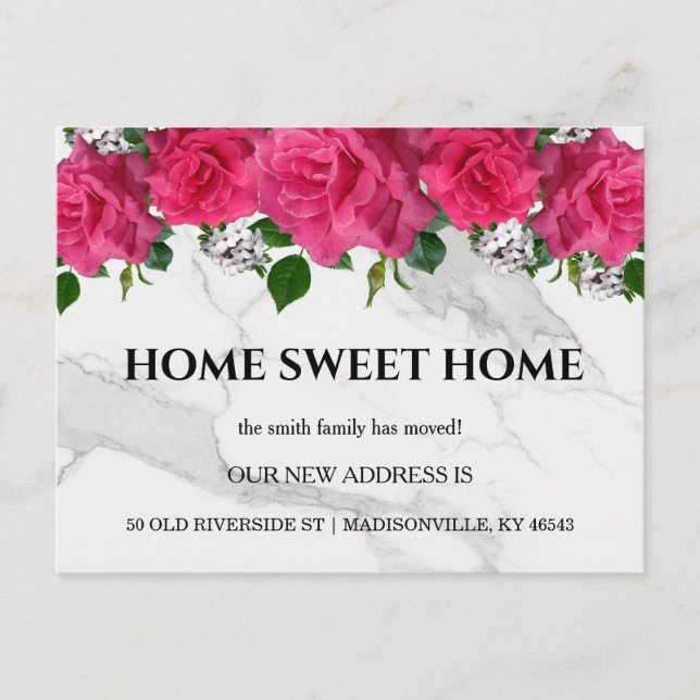 Autumn Floral New Address Moving Announcement (Front)