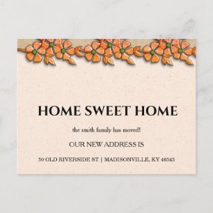 Autumn Floral New Address Moving Announcement Postcard