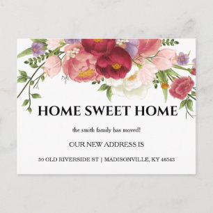Autumn Floral New Address Moving Announcement Postcard