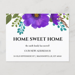 Autumn Floral New Address Moving Announcement Postcard