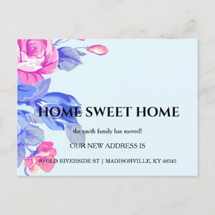 Autumn Floral New Address Moving Announcement Postcard