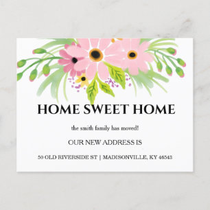Autumn Floral New Address Moving Announcement Postcard