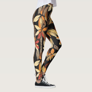 Autumn Floral Pattern Leggings