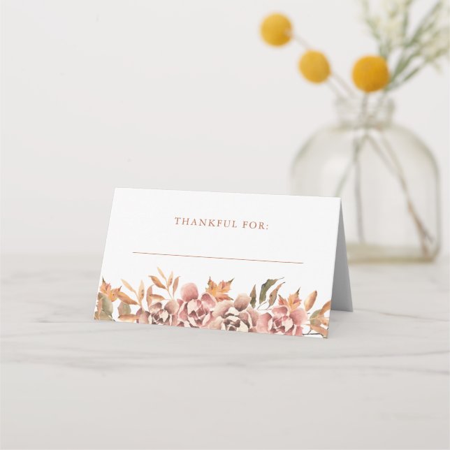 Autumn Floral Place Card (Front)