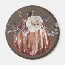 Autumn floral pumpkin brown, terracotta, plumb 
